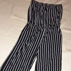 black and white stripe jumpsuit